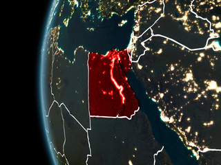 Egypt from space at night