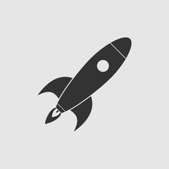 Fototapeta premium Rocket vector icon isolated on grey background