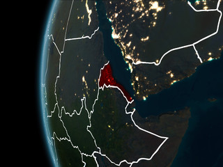 Eritrea from space at night