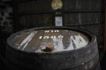 Old wine cask in the cellar.