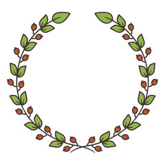 Fototapeta premium Simple floral wreath.