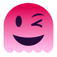 Emoji zwinkernd - pinker Geist