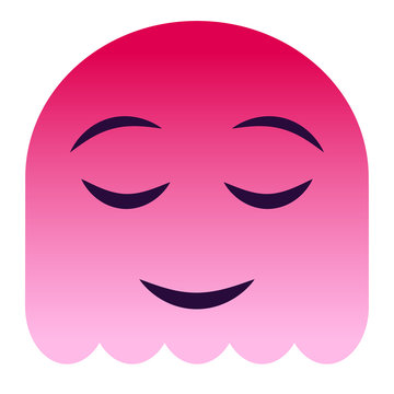 Emoji zufrieden - pinker Geist