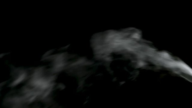 smoke coming from the right side against black background