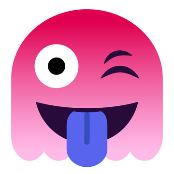 Rausstreckende Zunge Emoticon - pinker Geist