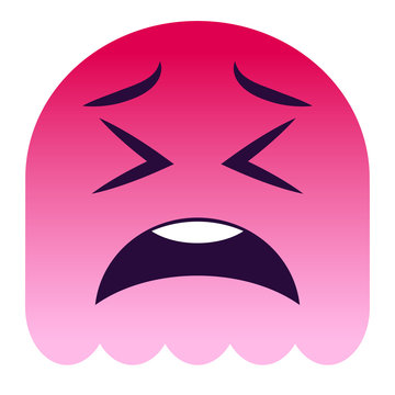 Emoji zweifelnd - pinker Geist