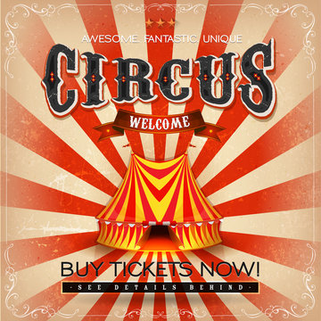Vintage Grunge Square Circus Poster