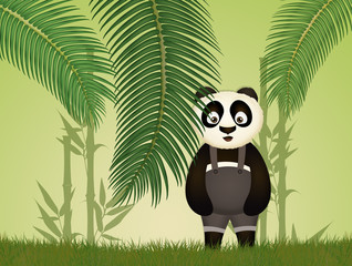 panda in the jungle