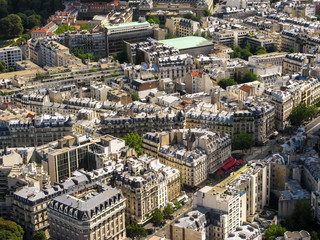 Blick auf Paris Stra&szlig;en und D&auml;cher