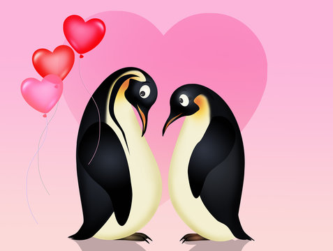penguins in love