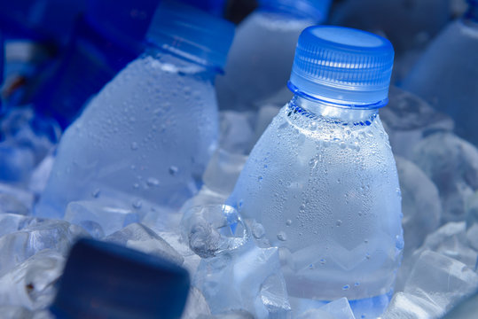 water bottle in ice,fresh water