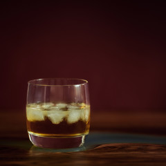 Alcohol drinks on dark solid background 