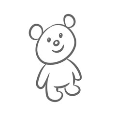 Bear toy outline, teddy silhouette. Vector. © Vector DSGNR