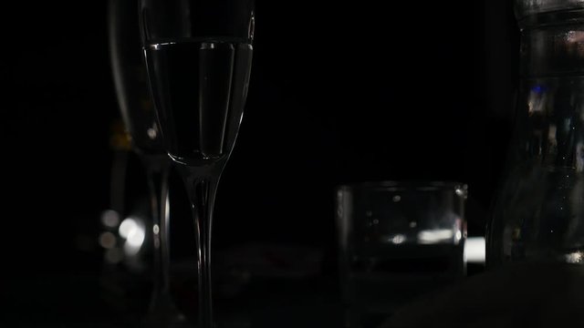 Studio shot of glasses isolated on black background