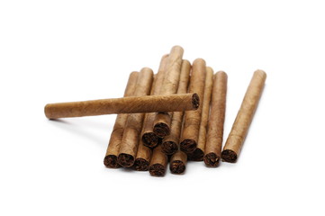 Cigarillos isolated on white background