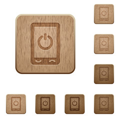 Mobile power off wooden buttons