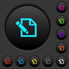 Edit with pencil dark push buttons with color icons