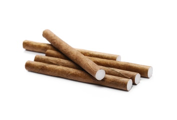 Cigarillos isolated on white background
