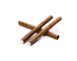 Cigarillos isolated on white background