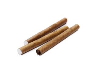 Cigarillos isolated on white background