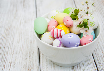 Easter eggs and spring  blossom