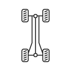 Car chassis frame linear icon
