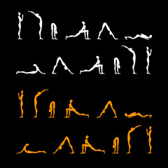Yoga infographics, Surya Namaskar set, Salutation the Sun