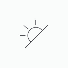 Unfinished sun vector icon