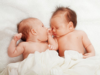 Twins two week old baby