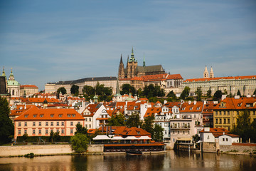Fototapeta na wymiar Old city Prague and Vltava river, Czech Republic