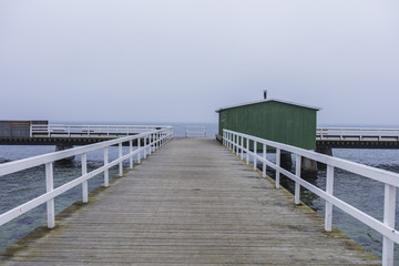 Fototapeta na wymiar wooden pier on the baltic sea 