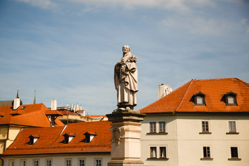 Fototapeta na wymiar figure on the Charles Bridge in Prague, Czech Republic