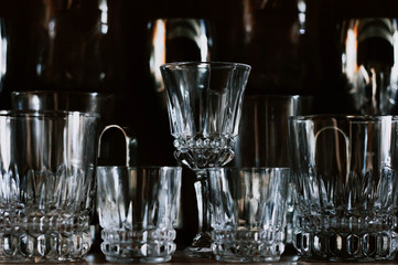 crystal tableware for beverages