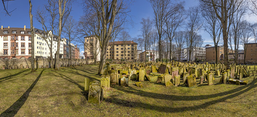 old historic jewish cemetery in Frankfurt at the so called Judengasse