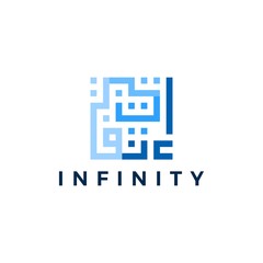 infinity in kufic square arab arabic logo vector download