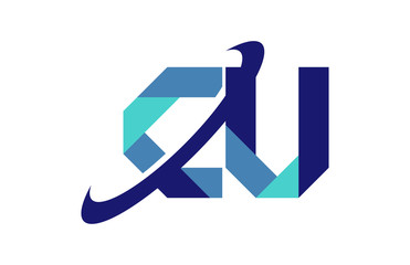 CU Ellipse Swoosh Ribbon Letter Logo