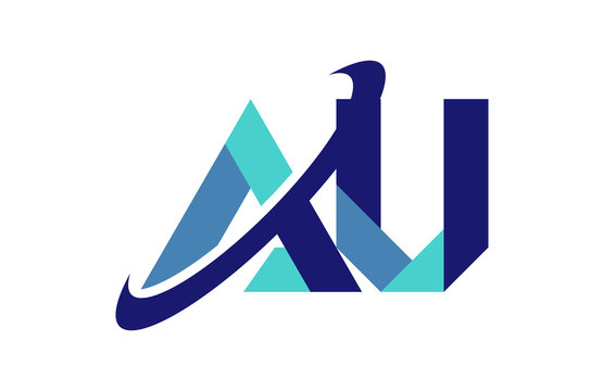 AU Ellipse Swoosh Ribbon Letter Logo