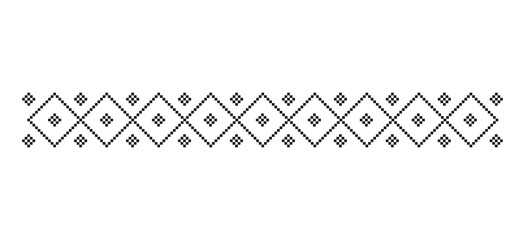 Traditional Romanian folk art knitted embroidery pattern