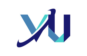 VU Ellipse Swoosh Ribbon Letter Logo