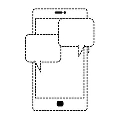 smartphone device with speech bubble vector illustration design