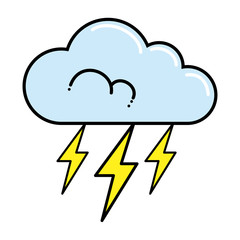 cloud weather with rays vector illustration design