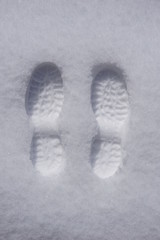 Fußabdruck im Schnee