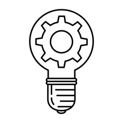 bulb energy with gear vector illustration design