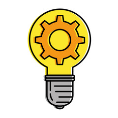 bulb energy with gear vector illustration design