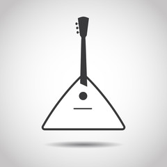 Image of a balalaika on a gray background. Linear design