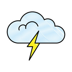 cloud weather with rays vector illustration design