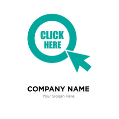 click here company logo design template, Business corporate vector icon