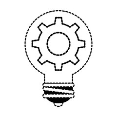 bulb energy with gear vector illustration design