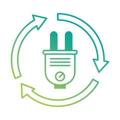 energy plug connector with arrows around vector illustration design