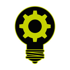 bulb energy with gear vector illustration design